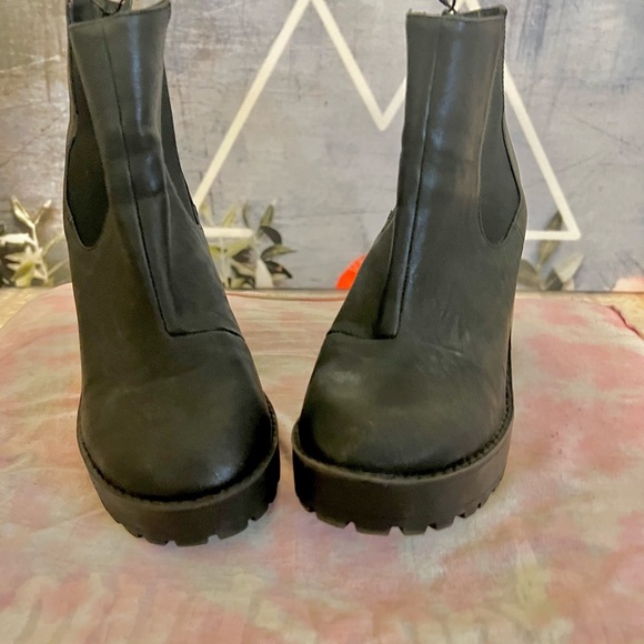 Black Chunky Platform Ankle Boots - Picture 3 of 5